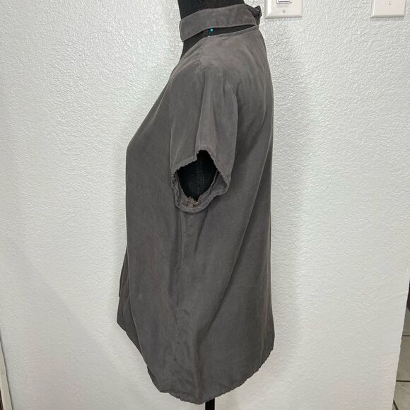 Cloth & Stone Tencel Chocker Surplice Neck Women Gray Top Sz Small - Picture 7 of 12